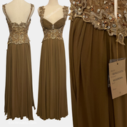 Mandalay Elegant Brown Embellished Evening Gown Size 6