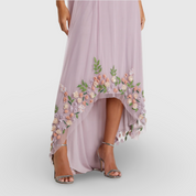 Purple One Shoulder Trapeze Embellished Formal Dress 9236