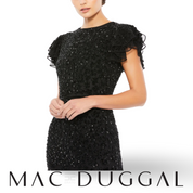 Mac Duggal High Neck Flutter Cap Sleeve Gown 10748