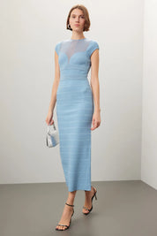 Hervé Léger Sheer Bustier Gown Size Large