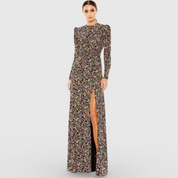 Floral Long Sleeve Gown 26916