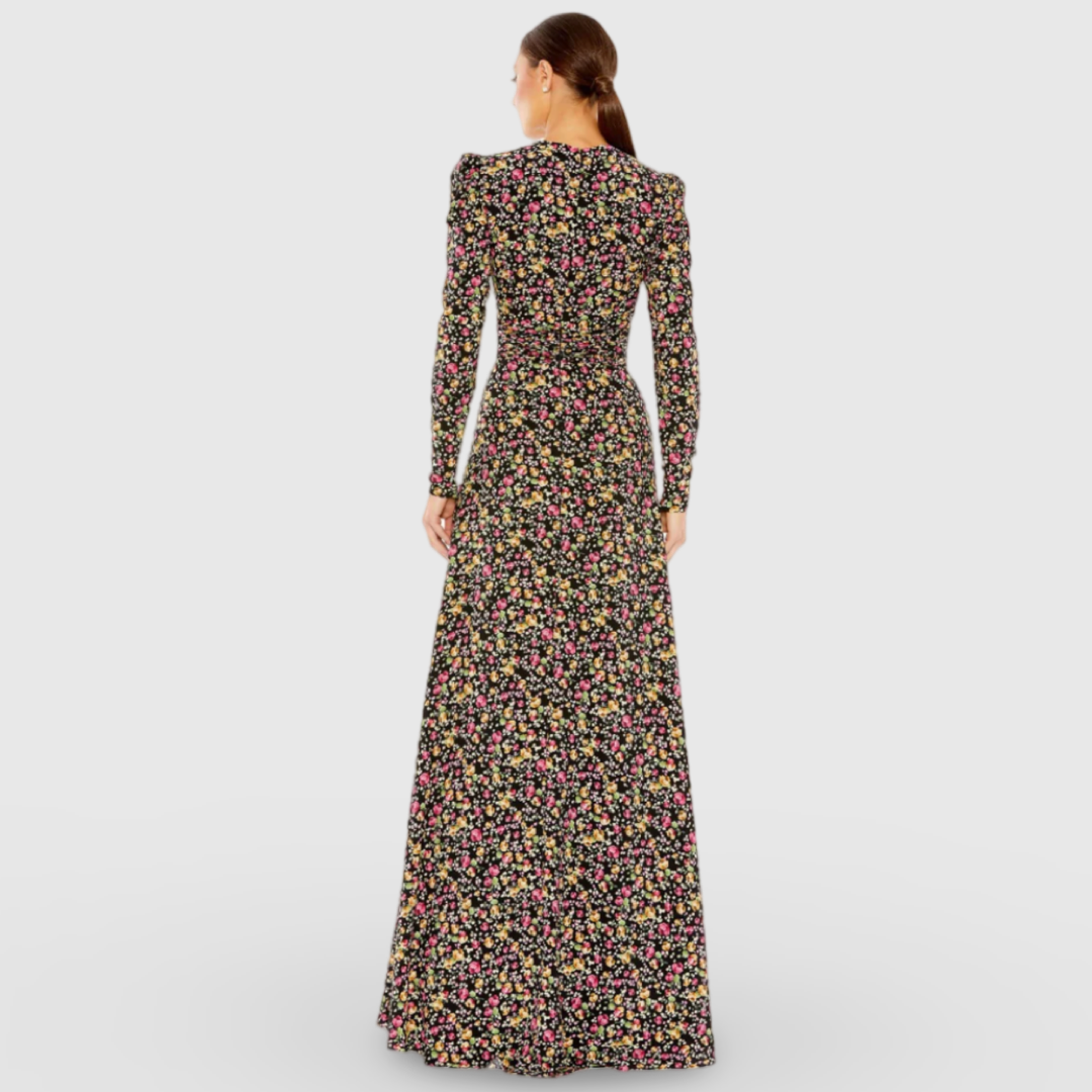Floral Long Sleeve Gown 26916